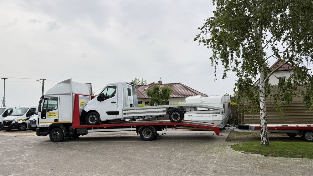 Pomoc drogowa bus laweta holowanie transport maszyn 10 t płyta widelec