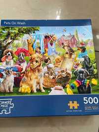 Puzzle Corner Piece Pets On Wash pies kot 500