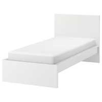 MALM Estrutura de cama, branco/Luröy, 90x200 cm (como nova)