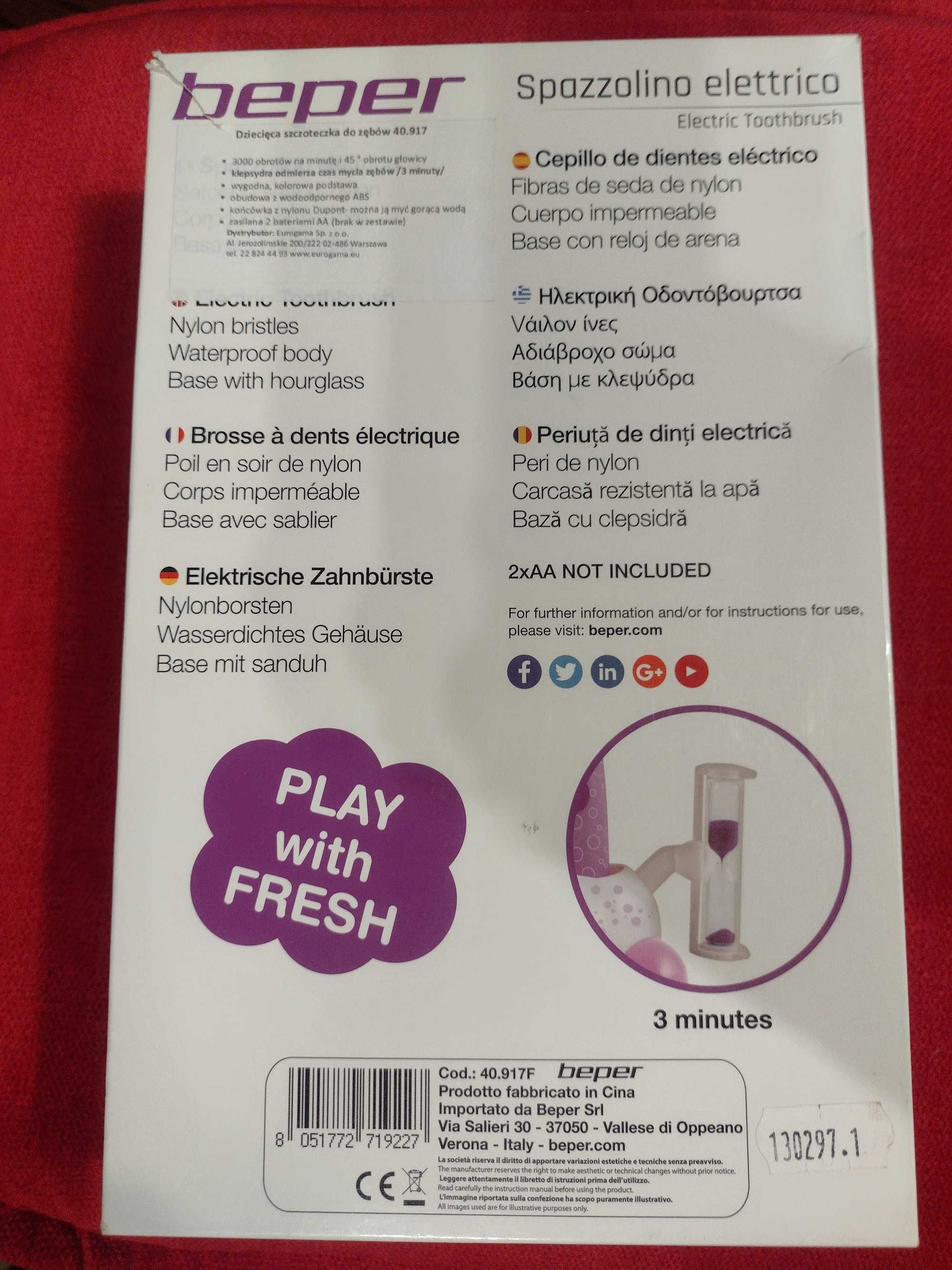 Szczoteczka elektryczna dla dzieci na baterie