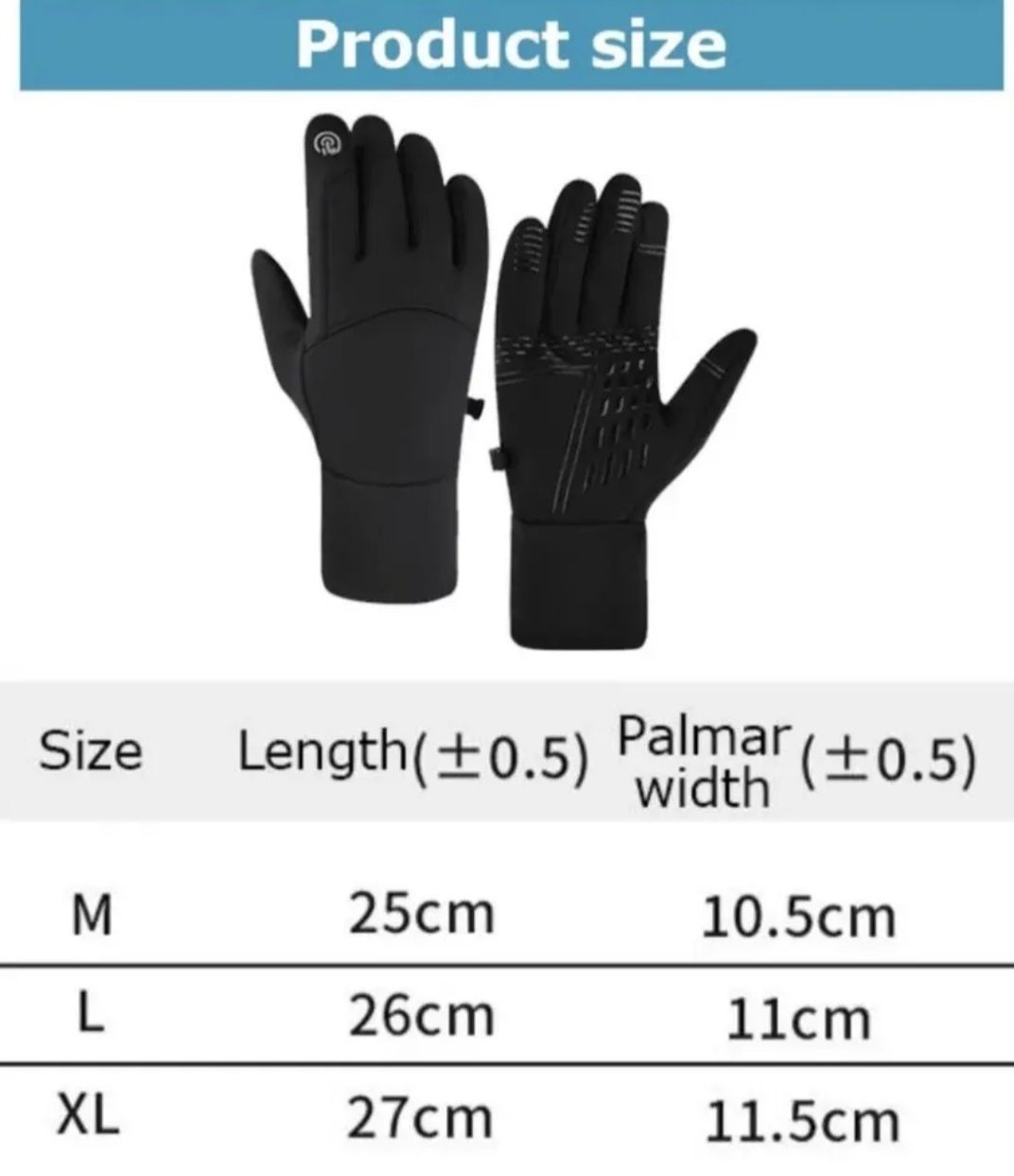 Rękawiczki ocieplane zimowe L