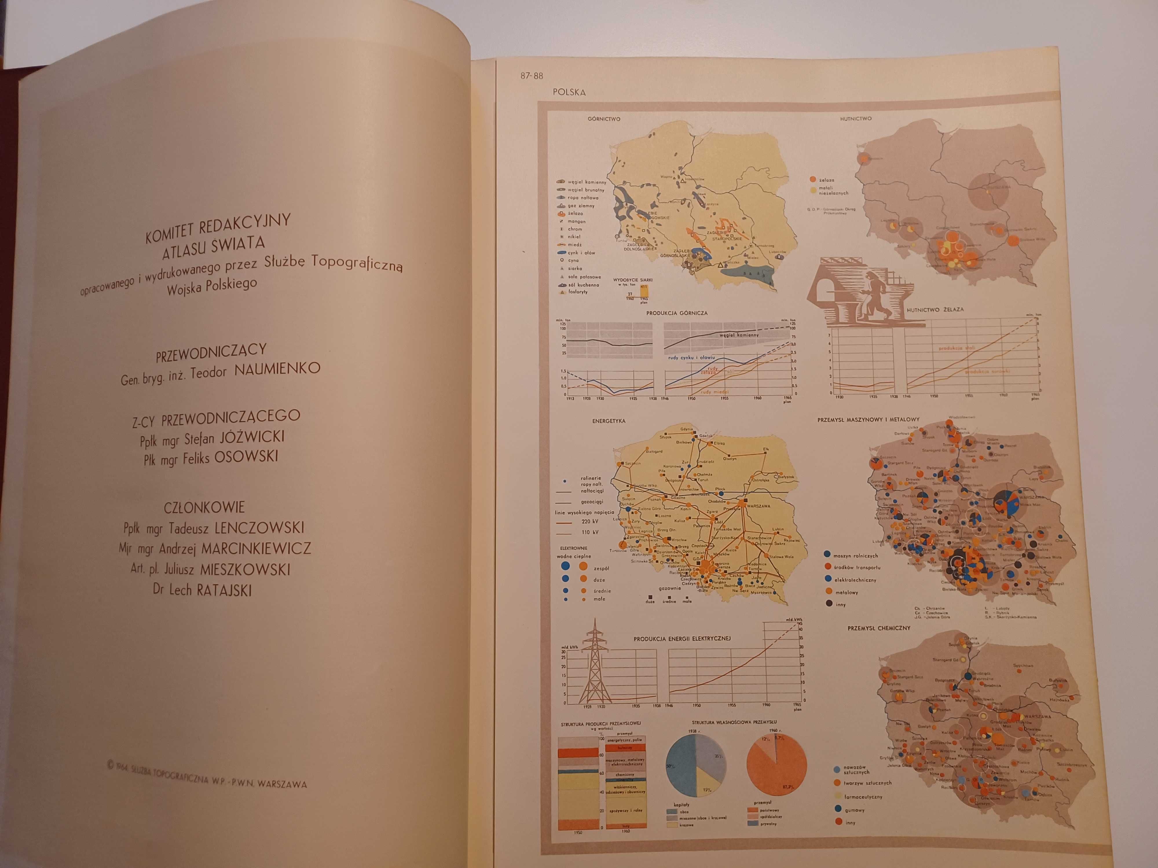 Atlas Świata PWN - wydanie 1962 - stan bdb./kompletny