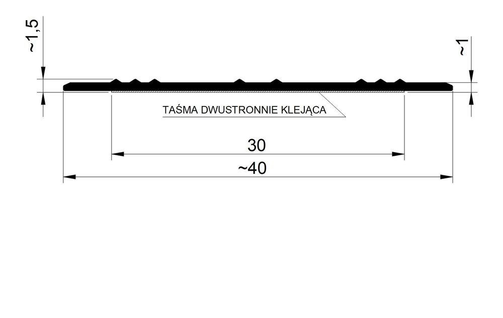Listwa antypoślizgowa NL, samoprzylepna na metry, kolory