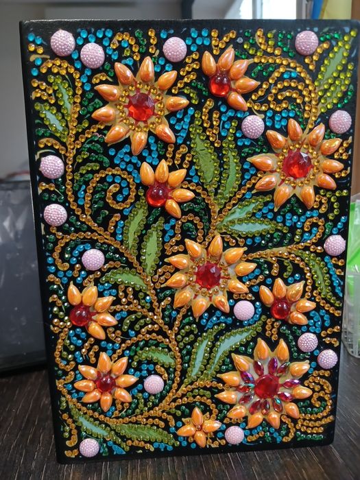 Ручная работа блокнот,  обложка алмазная техника