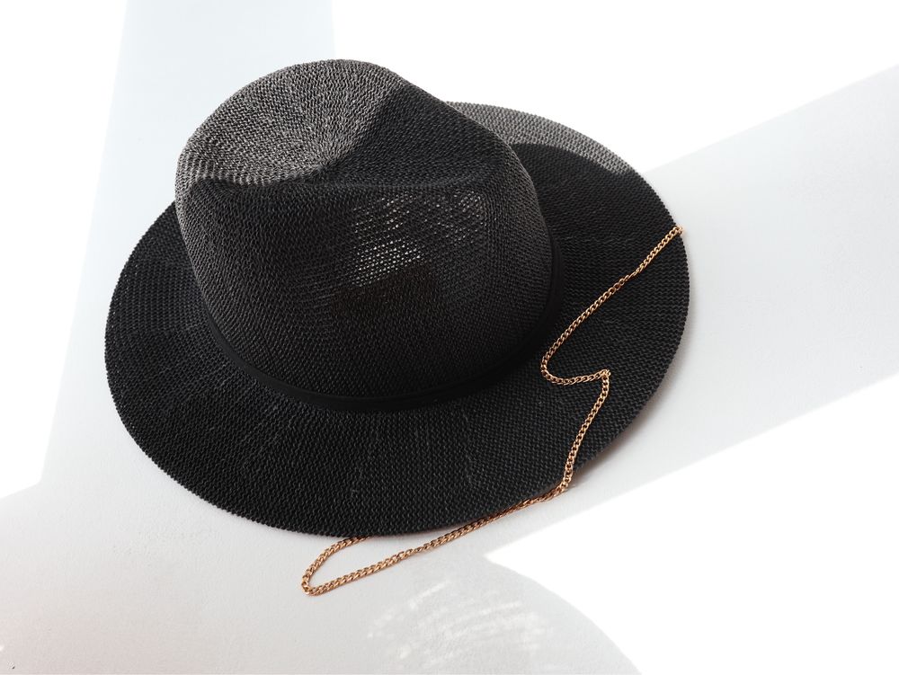 Шляпа федора чорна капелюх унісекс чоловічий жіночій соломʼяний