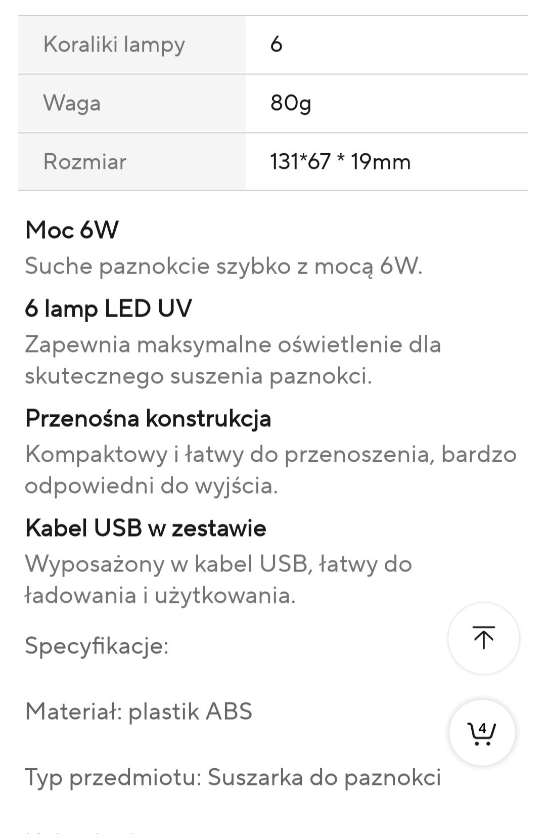 Mini suszarka LED UV do paznokci