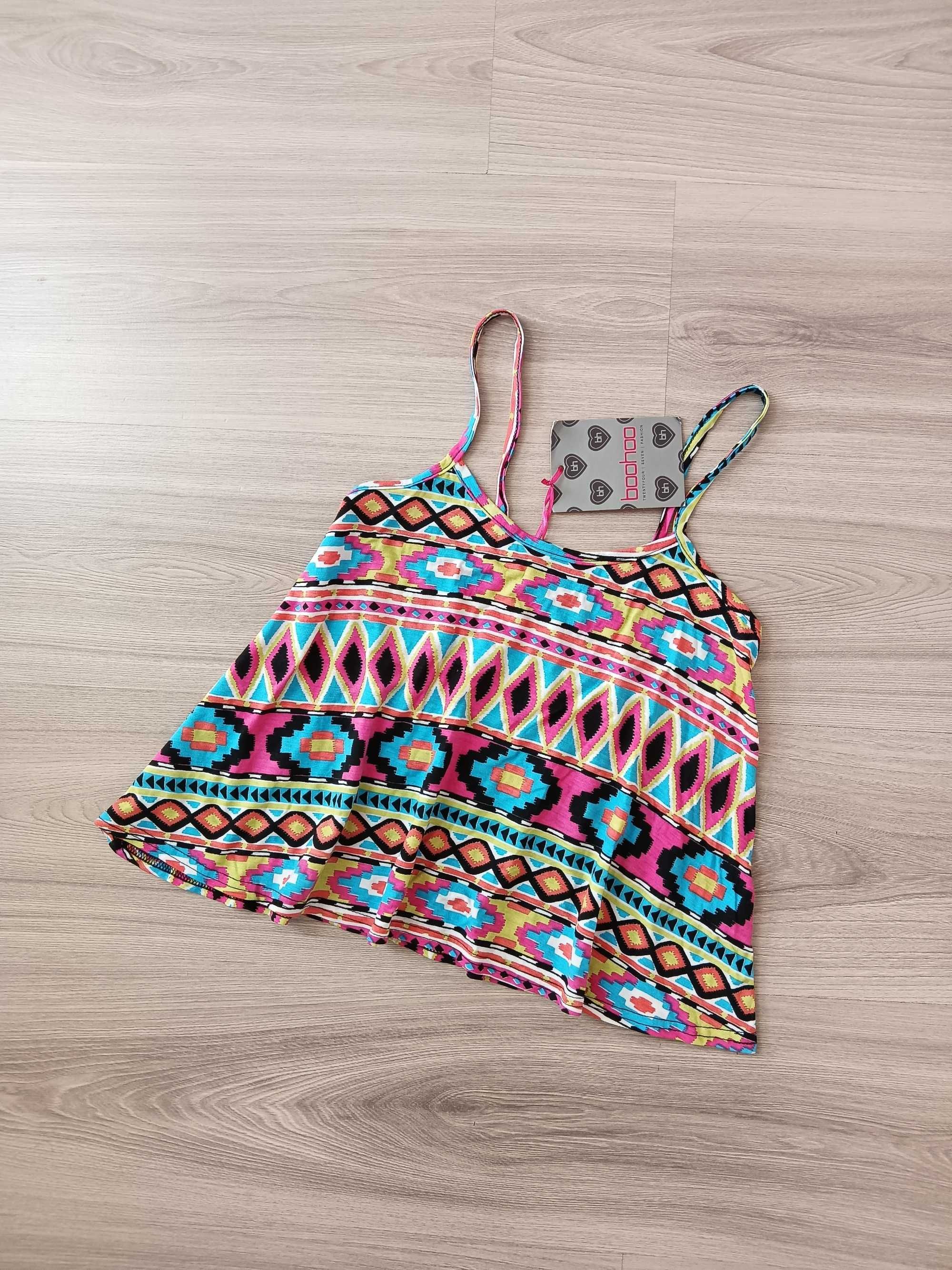 Nowy top na ramiączkach zwiewna bluzka aztec hippie boho Boohoo 36