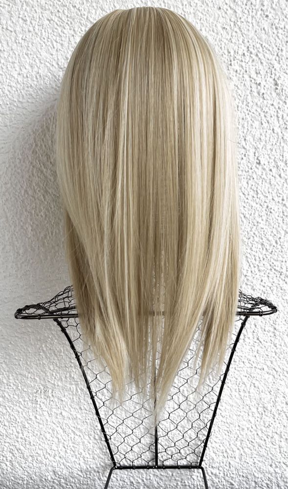 Premium Ultra włosy doczepiane, blond, pasemka refleksy topper tupet