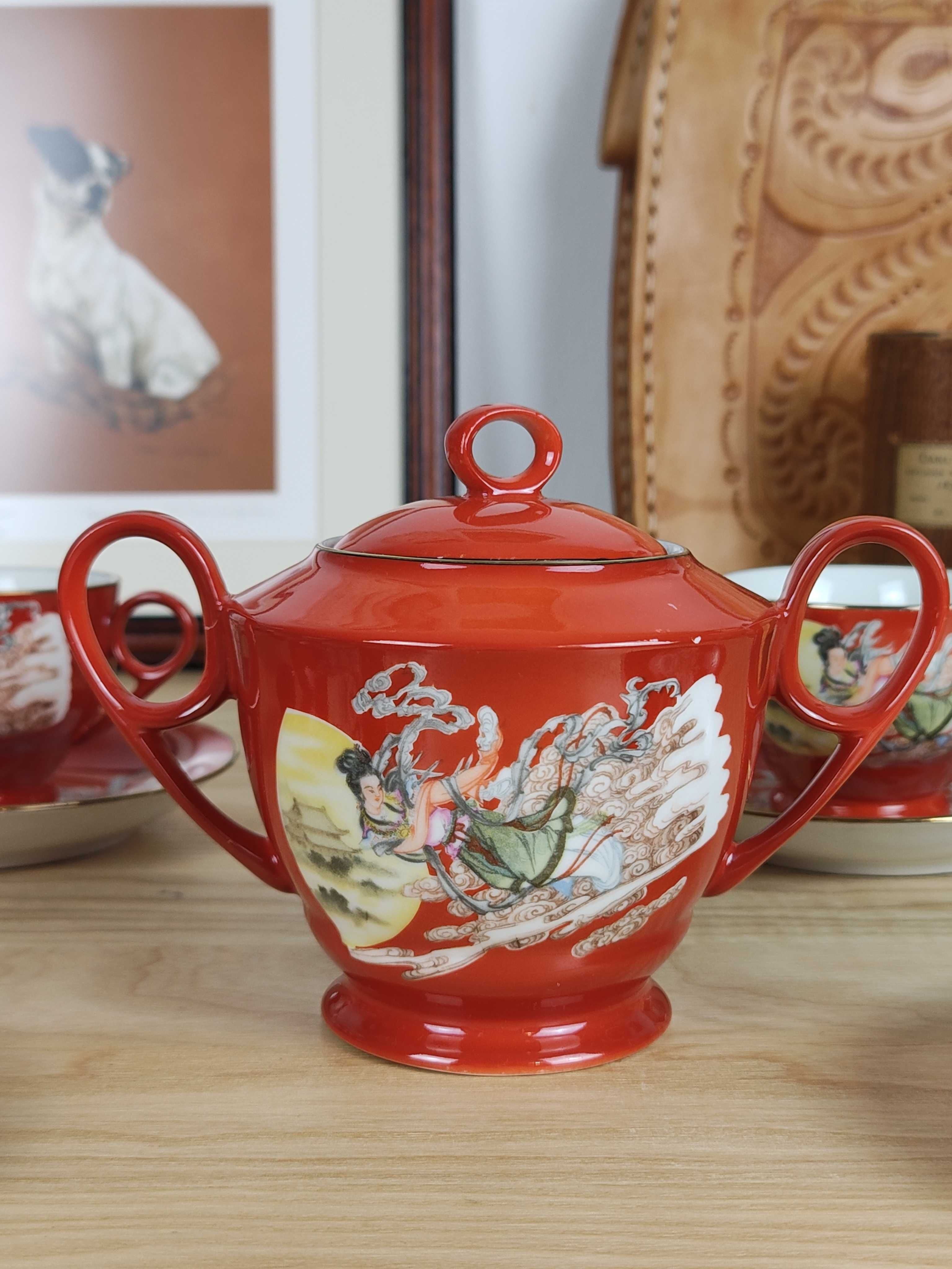 Zestaw z chińskiej porcelany - Kawa/Herbata, 4 Filiżanki