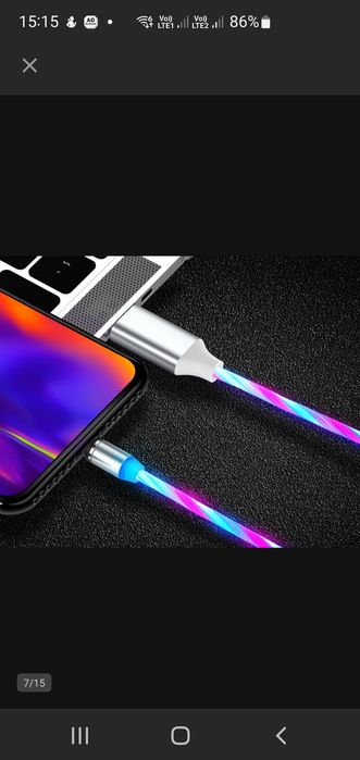 Kabel magnetyczny świecący kabel 2w1 IPHONE USB-C