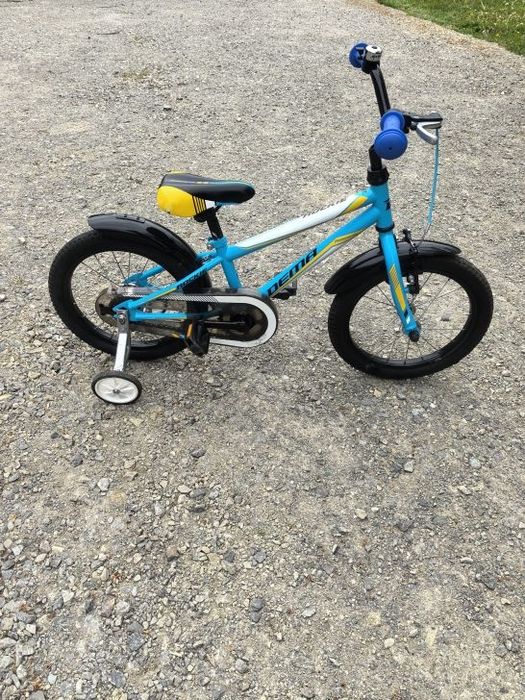 Rower rowerek 16 cali z kółkami bocznymi i kijem