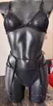 Conjunto renda preto bolinhas M
