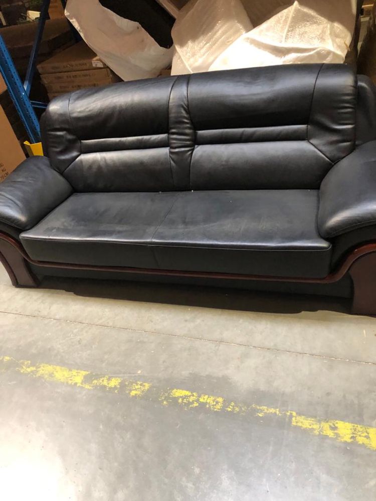 Brązowa  Sofa 3-osobowa 215 x 90 x 88, skóra, outlet, -%, okazja!