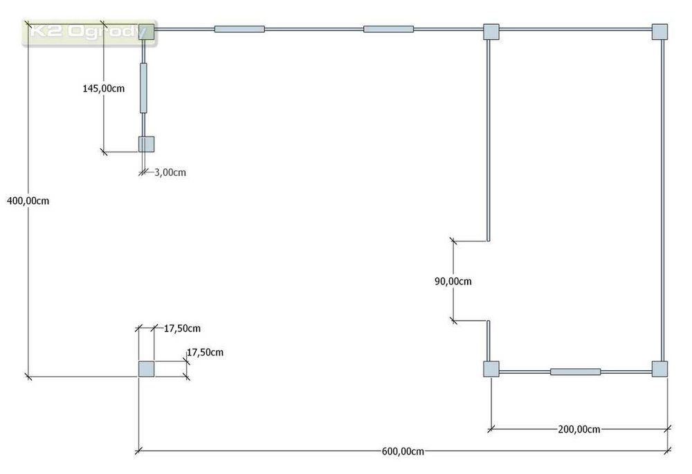 Altana prostokątna 6 x 4 m / Drewno KVH / Montaż w cenie