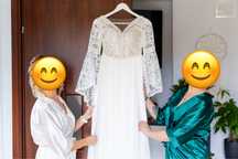 Suknia ślubna boho długi rękaw