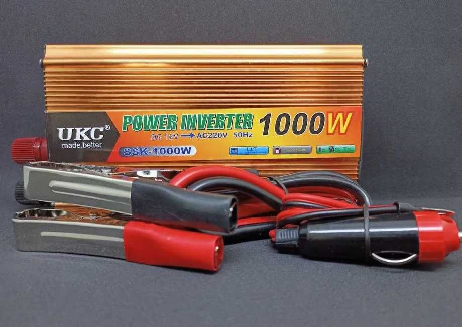 Автомобильный инвертор-преобразователь 1000Вт 12-220