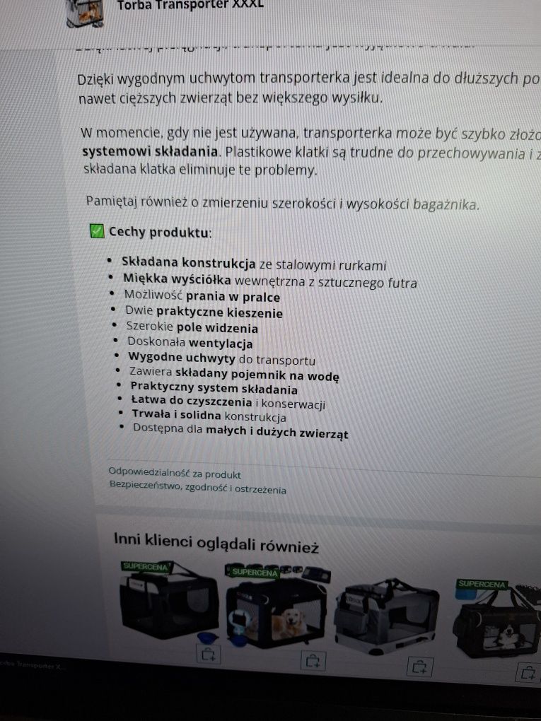 Tanio Transporter dla psa składany przenośny LovPet  średni