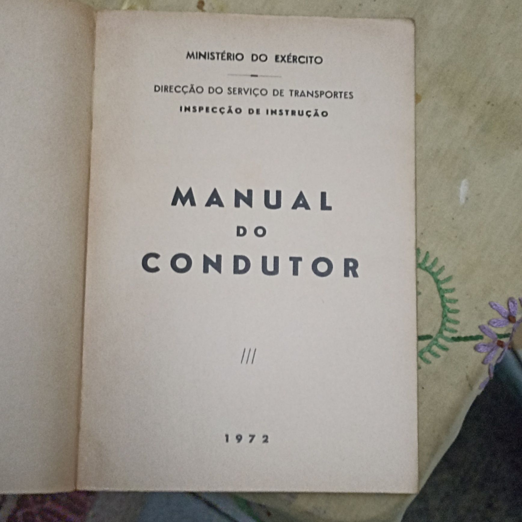 Manual do Condutor de 1972 Inspecção de Instrucao