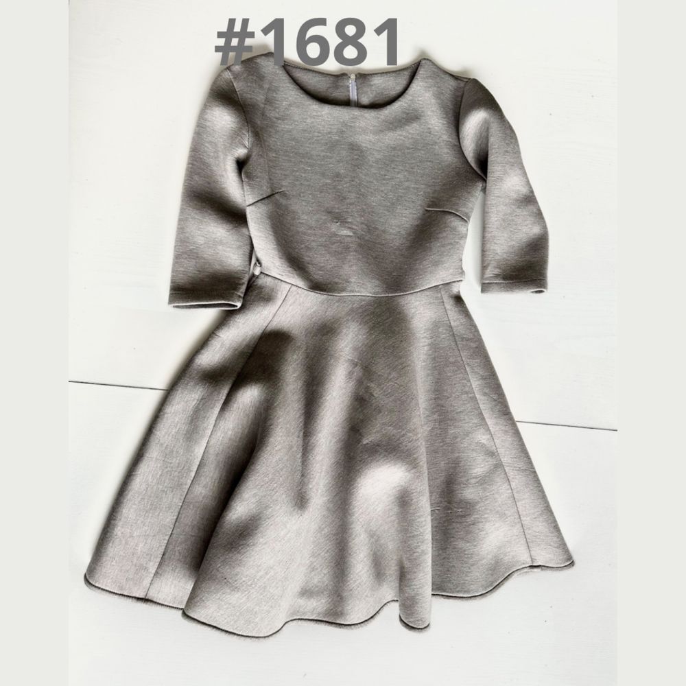Sukienka S/36 szara popielata z pianki pięknie się układa #1662 #1681