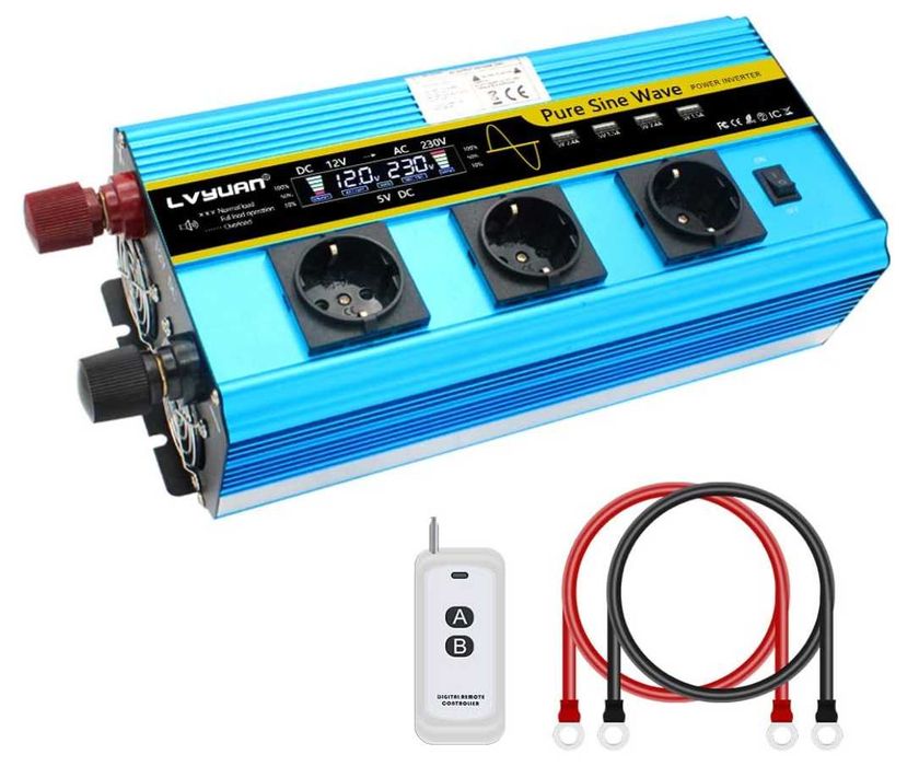 Przetwornica napięcia falownik 2500W/5000W DC 12 V na AC 230V
