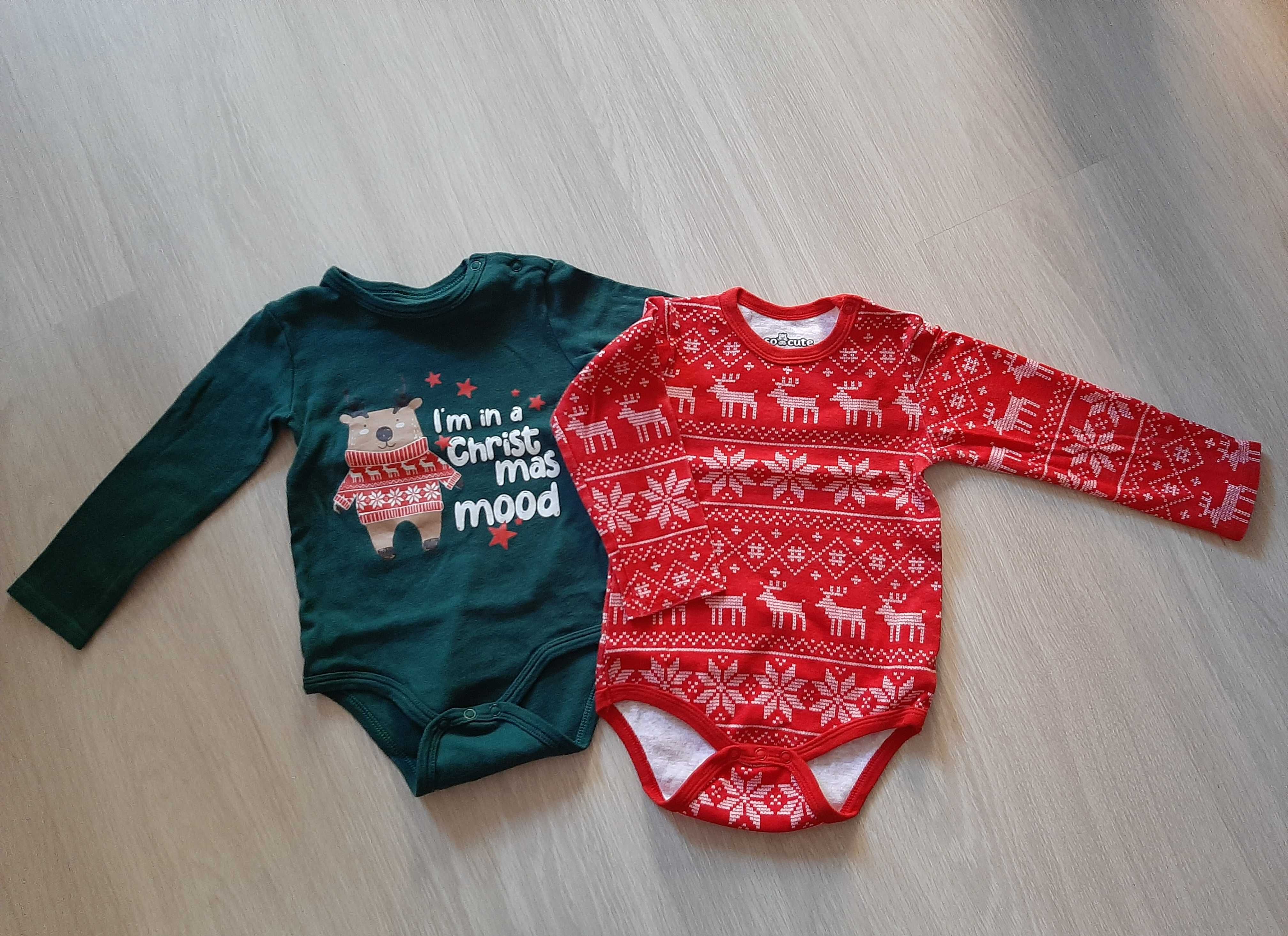 Świąteczne body niemowlęce rozmiar 86