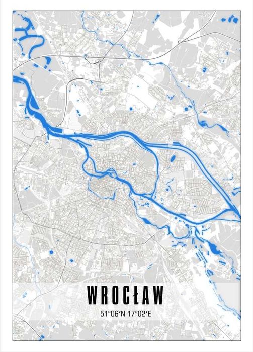 Mapy Plakaty - Warszawa Kraków Poznań Gdańsk Wrocław - Format B2