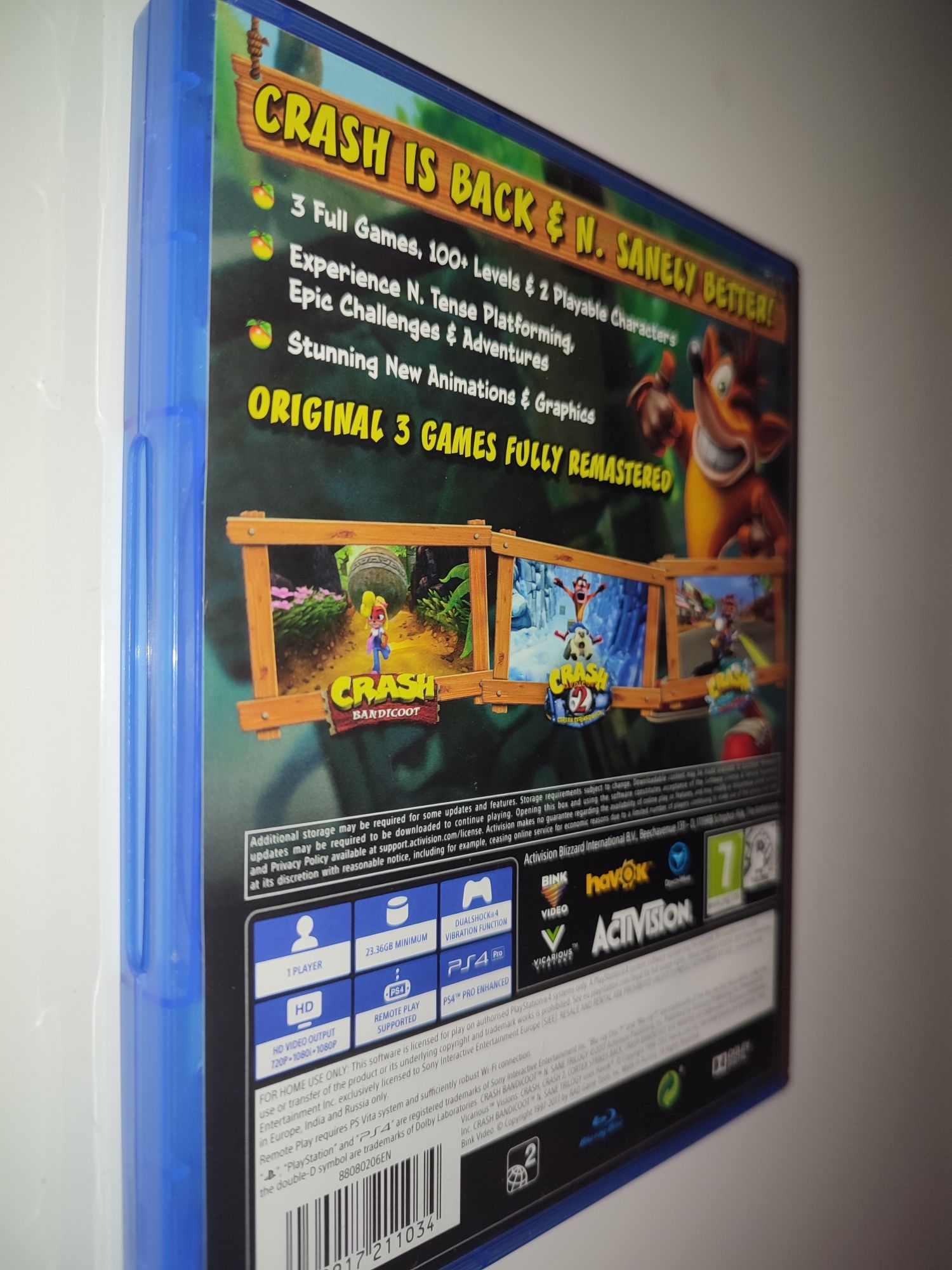 Gra Ps4 Crash Bandicoot N Sane Trilogy 3 gry w 1 PlayStation 4 Spyro
