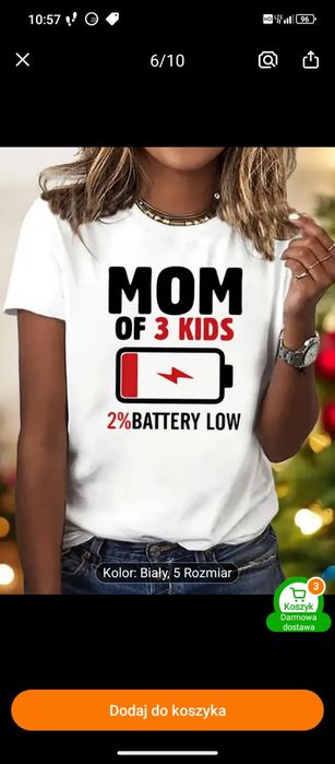 Koszulka dla Mamy trójki dzieci Dzień Mamy urodziny święto