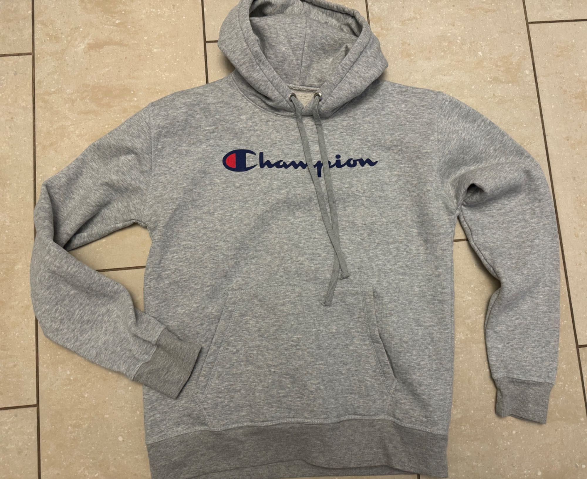 Champion szara bluza kangurka , bawełniana z wielkim logo r. M uniseks