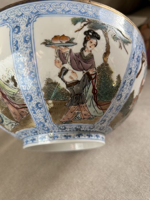 Taça porcelana casca ovo restaurada