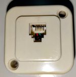 Tomada de rede RJ11 6P4C  com saída Frontal - NOVO - REF 2050
