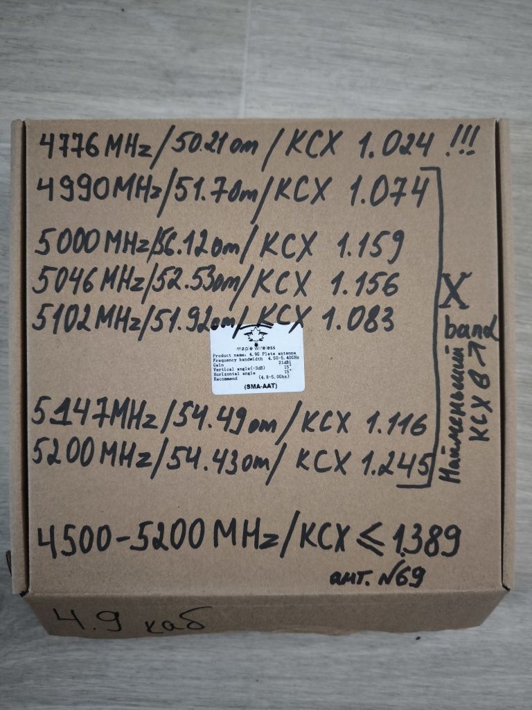 4.9 GHz Maple Wireiess Patch антена 21 dbi 4.5-5.4 GHz