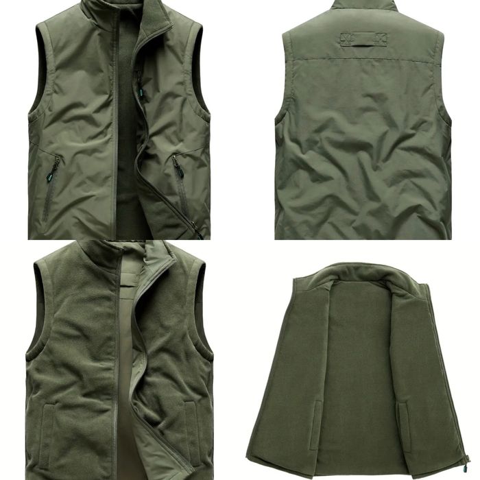 Жилет тактичний теплий на флісі реверсийний олива XL