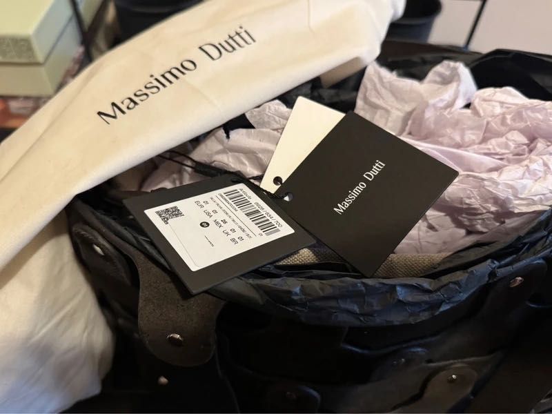 Czekoladowa torebka Massimo Dutti nowa zamsz
