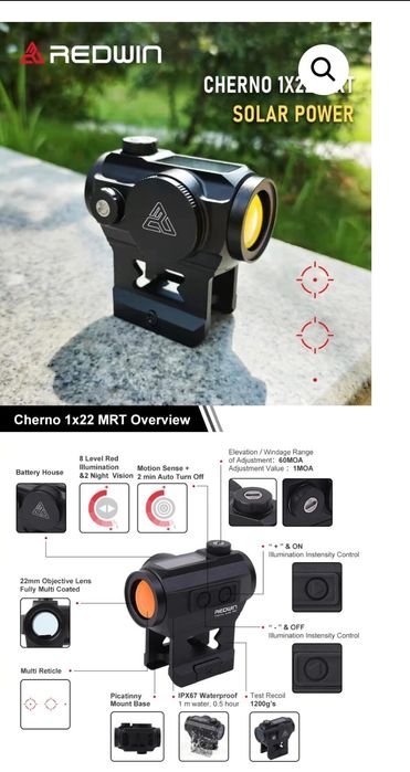 Kolimator REDWIN Cherno 1x22 MTR