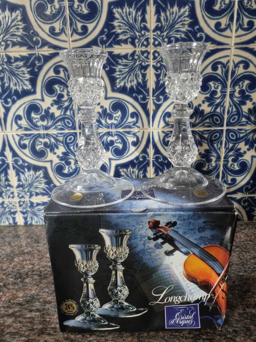 Par de castiçais Cristal D'Arques (novo)