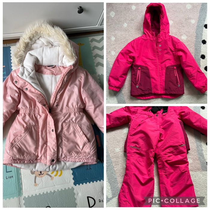 Paka ubranek 110/116 H&M, Lupilu, kurtka zimowa, komplet narciarski