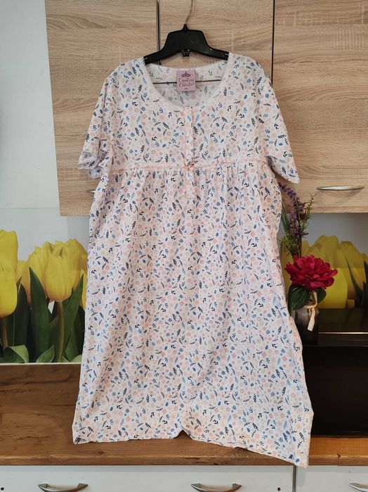 Wygodna koszula nocna Countess Chustie rozmiar 46/48 poliester/bawełna