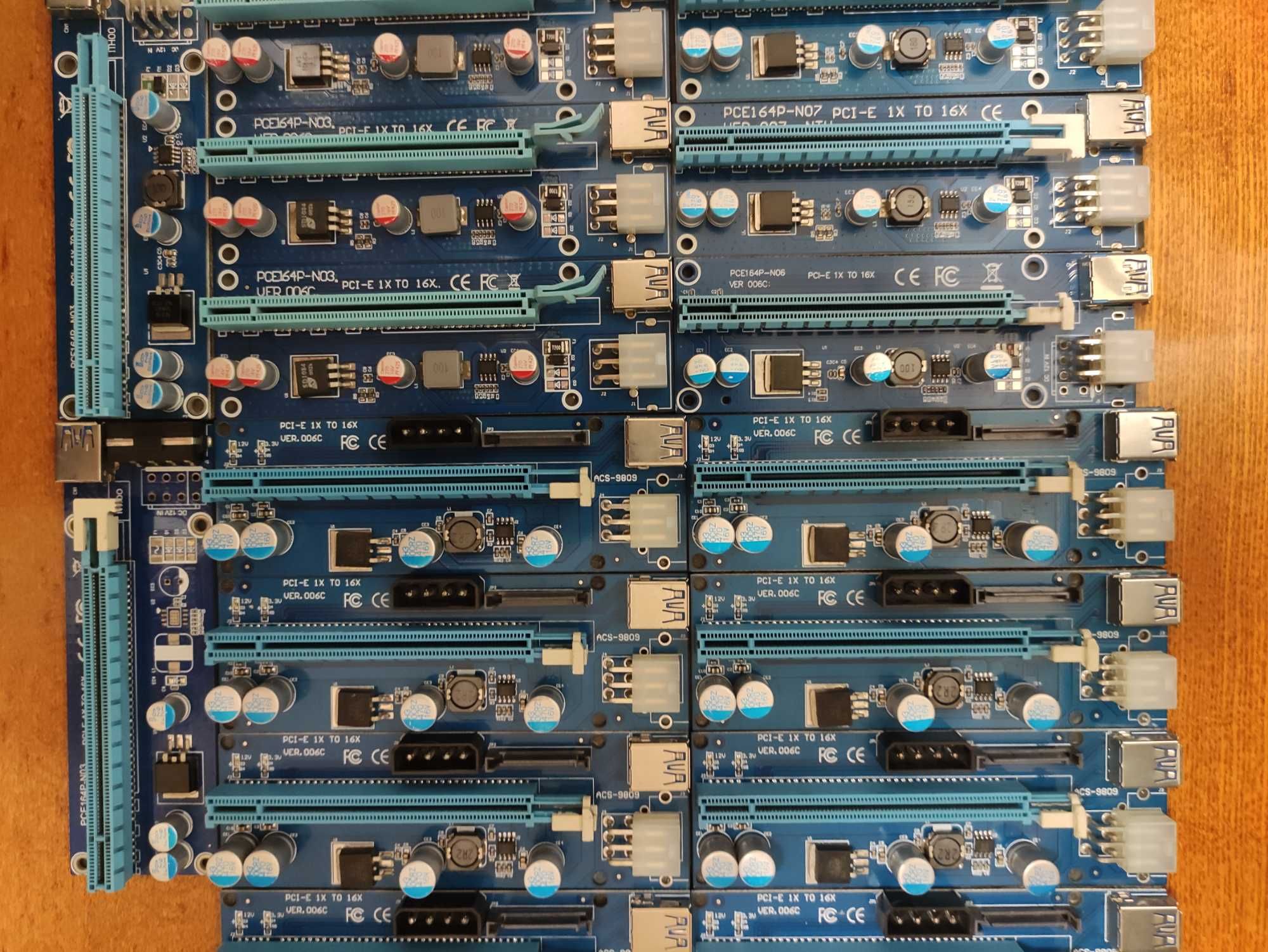 Riser Райзер PCI-E 1X to 16X, 6pin, molex, sata, подовжувач відеокарти