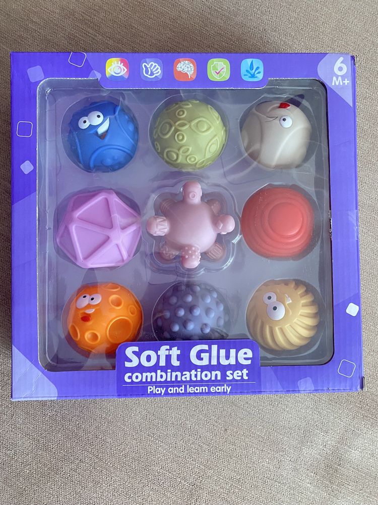 Набір дитячих текстурних м‘ячів Soft Glue combination set 6+