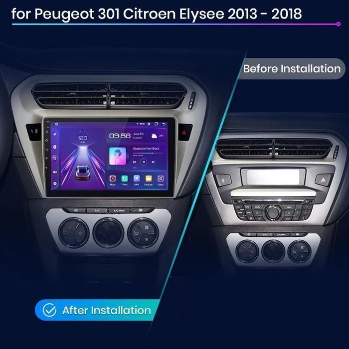 Radio Android V2 Plus do Peugeot 301 i Citroën C-Elysée 4GB, 64GB