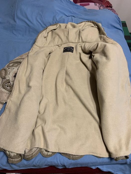 Дубленка эксклюзив Ирландское кружево, ручная работа р.50-52