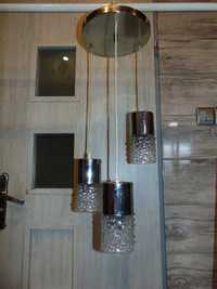 Żyrandol,klosze szklane tzw.jeże,vintage z lat 70