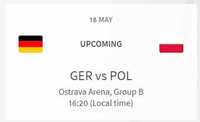 5 biletów IIHF Puchar Świata w hokeju pomiędzy Polską a Niemcami