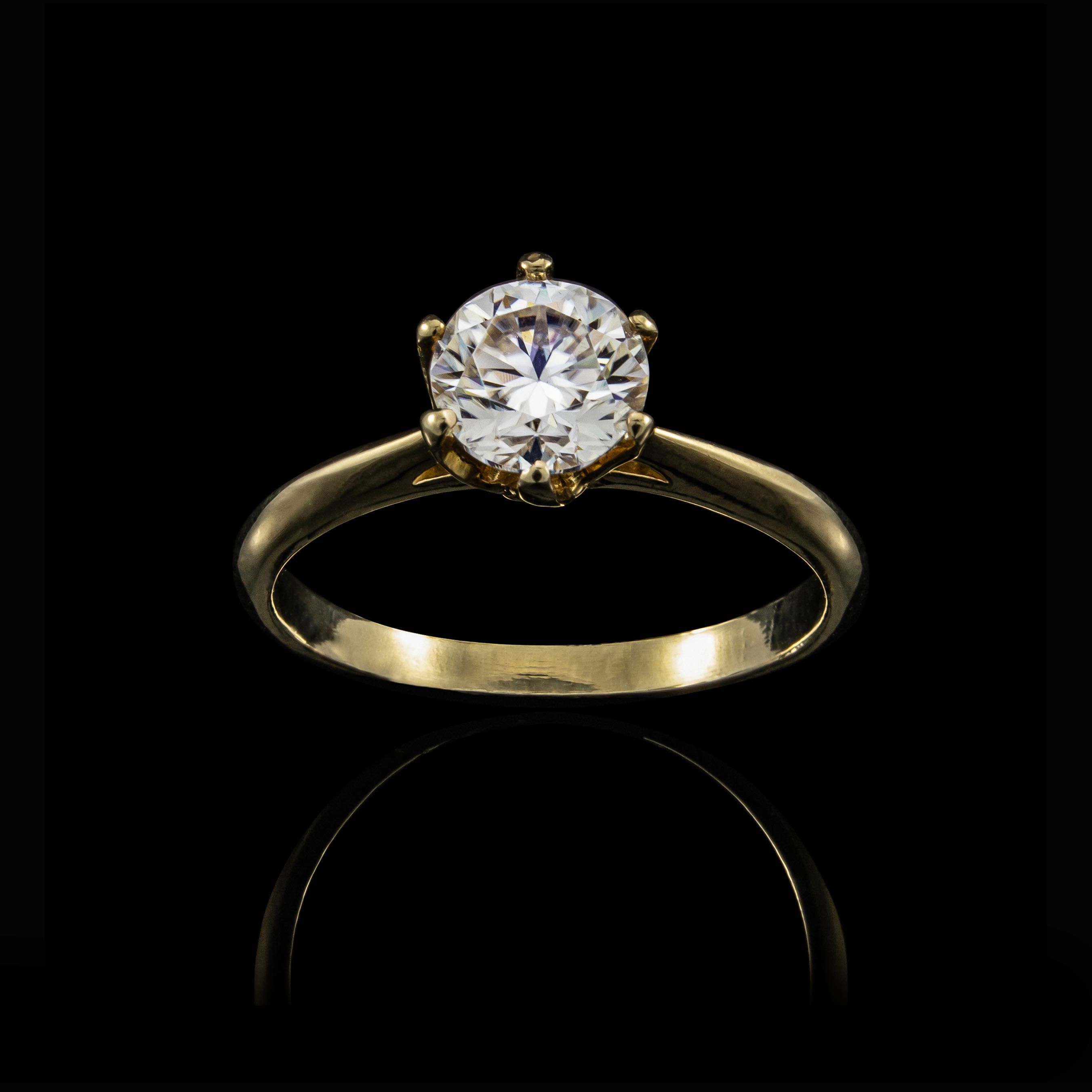 Wyjątkowy pierścionek zaręczynowy z diamentem 1 CT 6 mm PROMOCJA