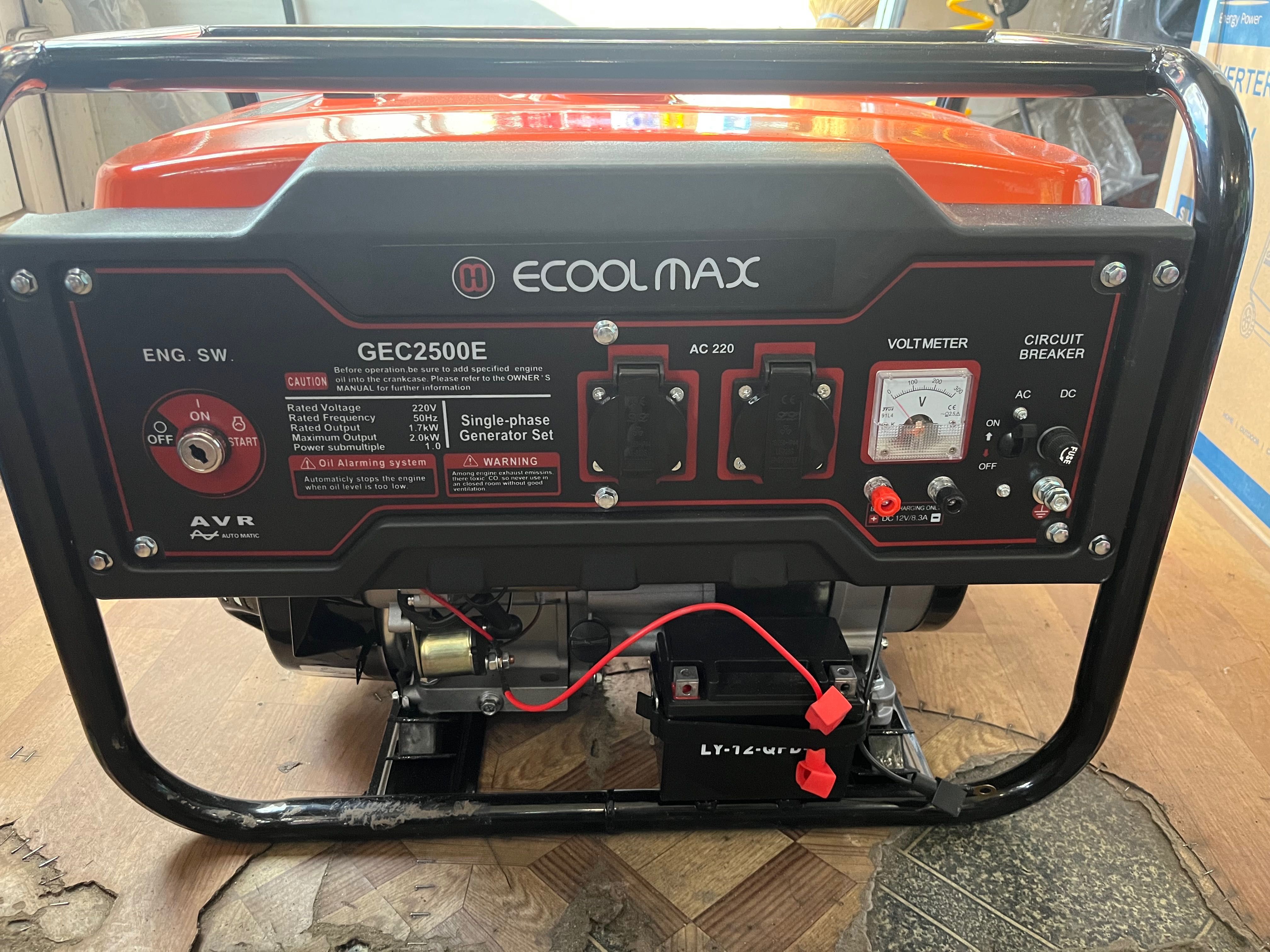 Генератор бензиновий Ecoolmax GEC2500 1.7Kw MAX:2.0kw