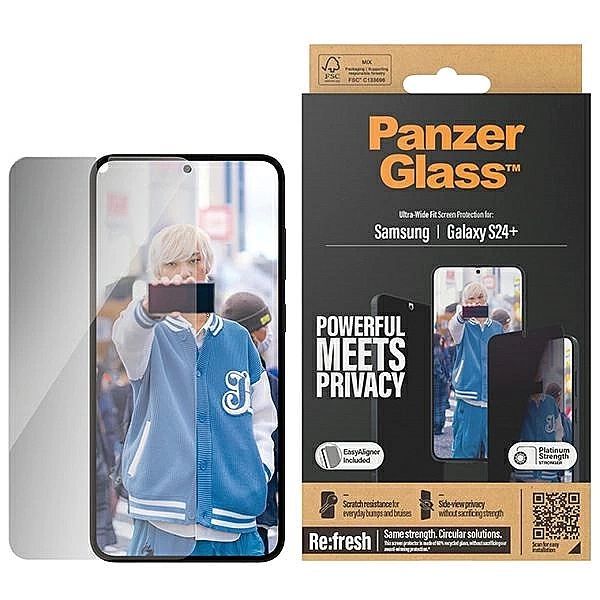 Szkło hartowane PanzerGlass Ultra-Wide Fit prywatyzujące z pozycjonere