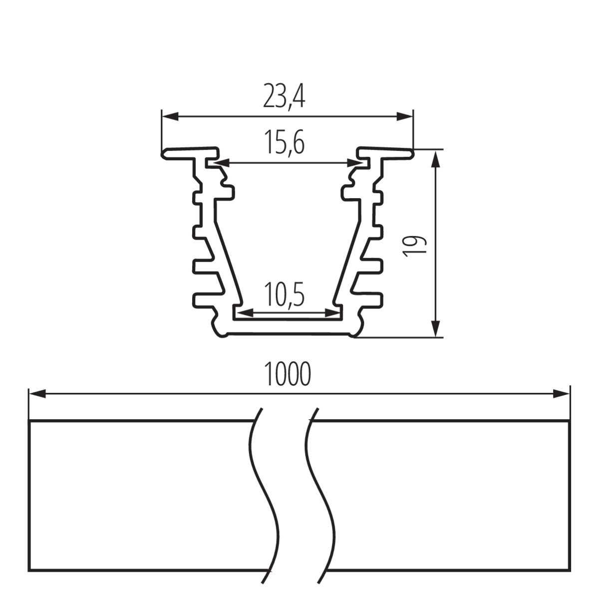 Profil aluminiowy KANLUX PROFILO SET-MI-W 19757 wpuszczany karton-gips