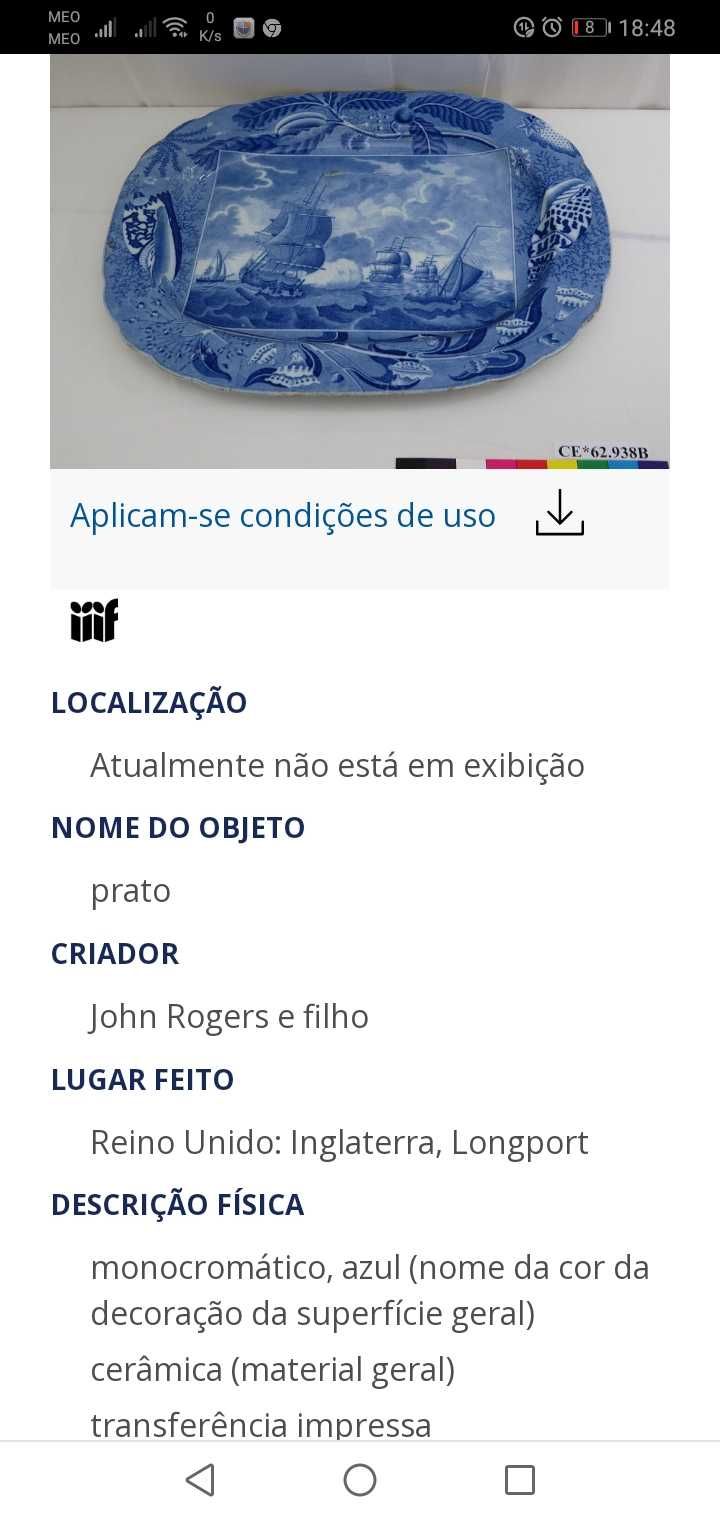 prato porcelana antigo com uma racha