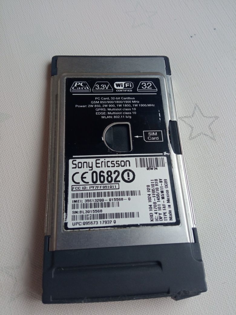Modem PC Card PCMCIA Sony Ericsson GC89 EDGE + LAN